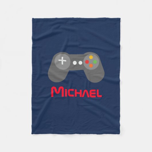 Blue Video Game Controller Fleecedecke (Vorderseite)