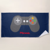 Blue Video Game Controller Strandtuch (Vorderseite)