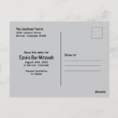 Blue Video Game Gamer Bar Mitzvah Save the Date Postkarte (Rückseite)