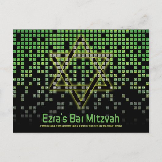 Blue Video Game Gamer Bar Mitzvah Save the Date Postkarte (Vorderseite)