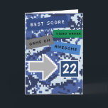 Blue Video Gamer 22. Geburtstagskarte Karte<br><div class="desc">Eine coole blaue Video-Gamer 22. Geburtstagskarte für ihn. Es bietet ein Pixel-Videospiel blaues Design auf der Vorder- und Rückseite der Karte. Die Innenseite liest eine Meldung mit der Geburtstagskarte,  die leicht personalisiert werden kann,  wenn sie gewollt wird. Diese lustige Geburtstagskarte würde ihm einen guten Sake machen.</div>