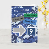 Blue Video Gamer 9. Geburtstagskarte Karte (Gelbe Blume)