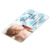Blue Vielen Dank, Baby Boy Foto Geburtserklärung Magnet (Linke Seite)