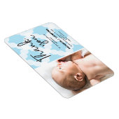 Blue Vielen Dank, Baby Boy Foto Geburtserklärung Magnet (Rechte Seite)