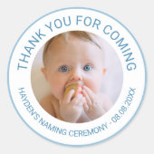 Blue Vielen Dank, dass Sie das Foto der feierliche Runder Aufkleber (Vorderseite)