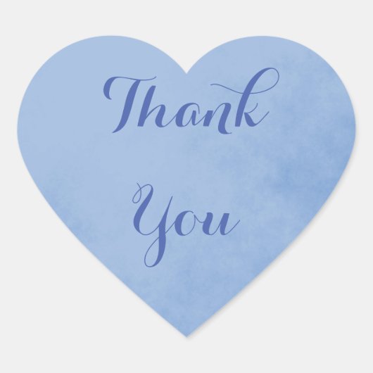 Blue Vielen Dank Herz-Aufkleber (Vorderseite)