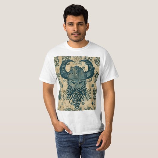 Blue Viking Head T-Shirt (Vorne ganz)