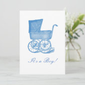 Blue Viktorianisch Baby Ankündigung (Stehend Vorderseite)