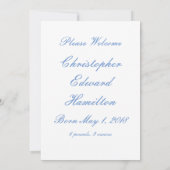 Blue Viktorianisch Baby Ankündigung (Rückseite)