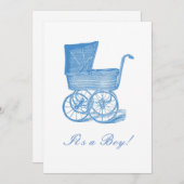 Blue Viktorianisch Baby Ankündigung (Vorne/Hinten)