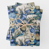 Blue Viktorianisch Christmas Collage Geschenkpapier Set (Beispiel)