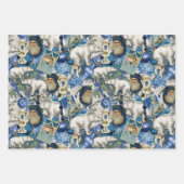 Blue Viktorianisch Christmas Collage Geschenkpapier Set (Vorderseite)