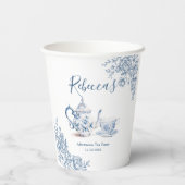 Blue Viktorianisch Garden Brautparty Tea Pappbecher (Rückseite)