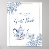 Blue Viktorianisch Garden Brautparty Teatro Social Poster (Vorne)