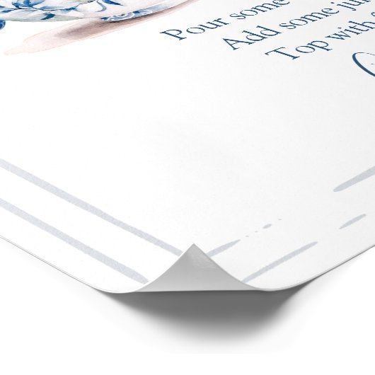 Blue Viktorianisch Garden Brautparty Teatro Social Poster (Ecke)