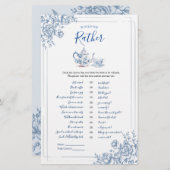 Blue Viktorianisch Garden Bridal Tea würde sie ehe (Vorne/Hinten)