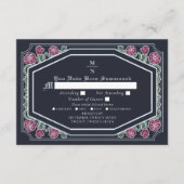 Blue Viktorianisch Gothic Rose & Thorns Wedding RS Begleitkarte (Vorderseite)