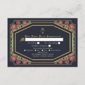 Blue Viktorianisch Gothic Rose & Thorns Wedding RS Begleitkarte (Vorderseite)