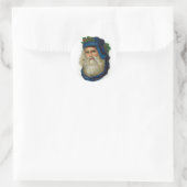 Blue Viktorianisch Santa Santa Runder Aufkleber (Tasche)