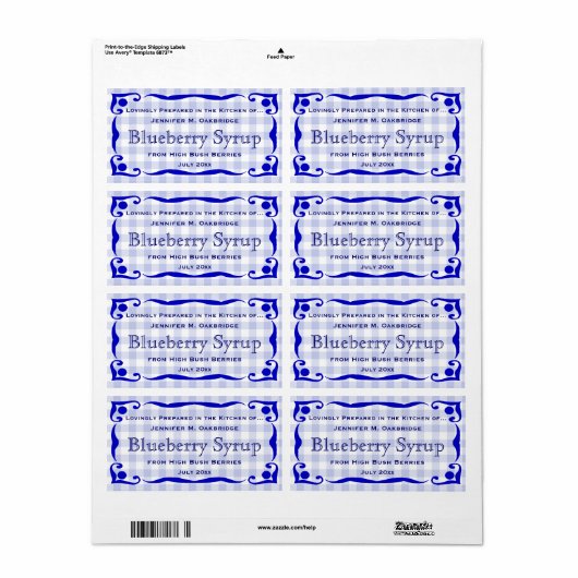 Blue Viktorianisch Style Frame mit Gingham Food (Vorne)