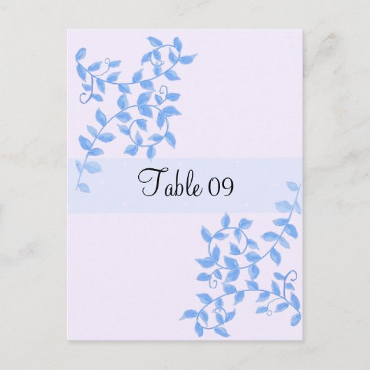 Blue Vines Besondere Anlass Table Card Postkarte (Vorderseite)