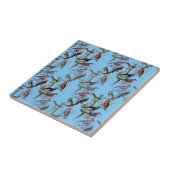 Blue Vintag Art Birds Muster Accessoires LeahG Fliese (Seite)