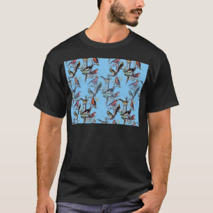 Blue Vintag Art Birds Muster Accessoires LeahG T-Shirt