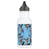 Blue Vintag Art Birds Muster Accessoires LeahG Trinkflasche (Links)