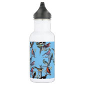 Blue Vintag Art Birds Muster Accessoires LeahG Trinkflasche (Rechts)