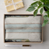 Blue Vintag Bird Französische Lilie Decoupage Seidenpapier (Geschenk)