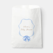 Blue Vintag Bow Ribbon Boy Baby Dusche Geschenktütchen (Vorderseite)