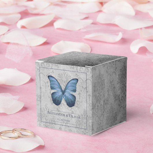 Blue Vintag Butterfly Damask Hochzeit Geschenkschachtel (Hochzeit)