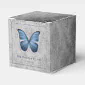 Blue Vintag Butterfly Damask Hochzeit Geschenkschachtel (Vorderseite)