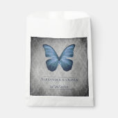 Blue Vintag Butterfly Damask Hochzeit Geschenktütchen (Vorderseite)