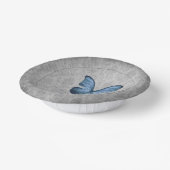 Blue Vintag Butterfly Damask Hochzeit Pappteller (Gewinkelt)