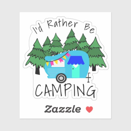 Blue Vintag Camper Sticker (Blatt)