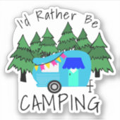 Blue Vintag Camper Sticker (Vorderseite)
