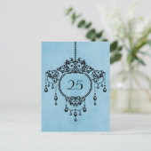 Blue Vintag Chandelier Tischnummer Postcard (Stehend Vorderseite)