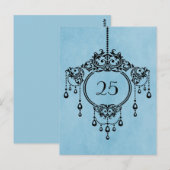 Blue Vintag Chandelier Tischnummer Postcard (Vorne/Hinten)