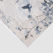 Blue Vintag Collage mit Rose und Architektur Seidenpapier (Ausschnitt)