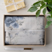 Blue Vintag Collage mit Rose und Architektur Seidenpapier (Geschenk)