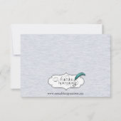 Blue Vintag Elegance Hochzeitsempfang Einladung (Rückseite)