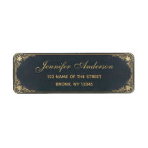 Blue Vintag Elegante Golden Calligraphic Script