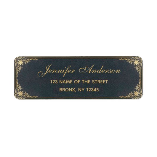 Blue Vintag Elegante Golden Calligraphic Script (Vorne)