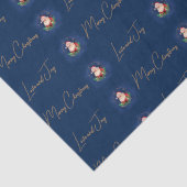 Blue Vintag Festival Santa Claus Frohe Weihnachten Seidenpapier (Detail)