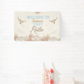 Blue Vintag First Rodeo 1. Geburtstag Willkommen Banner (InSitu)