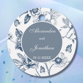 Blue Vintag Floral French Wedding Danke Geschenkanhänger