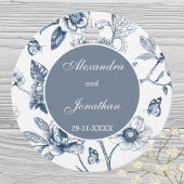 Blue Vintag Floral French Wedding Danke Geschenkanhänger