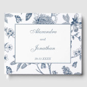 Blue Vintag Floral French Wedding Gästebuch (Vorderseite)