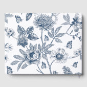 Blue Vintag Floral French Wedding Gästebuch (Rückseite)